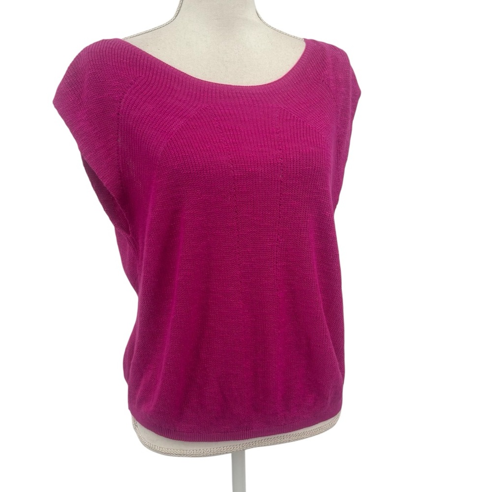 Maeve Hot Pink Sleeveless Sweater Top